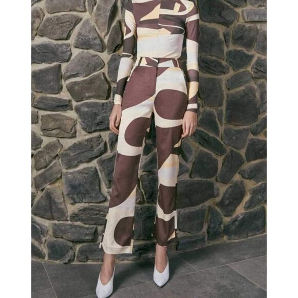 House of Sunny High-rise Highway-print Flared Trousers - Picture 2 of 16